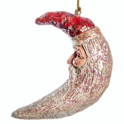 Crescent Moon Santa Ornament - Holiday - BAC 078