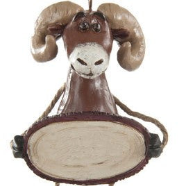 Bac 105 Big Horn Sheep with Sign Ornament Set of 3