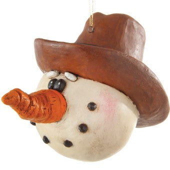 Bac 129 Cowboy Snowman Ornament (Large) Set of 3