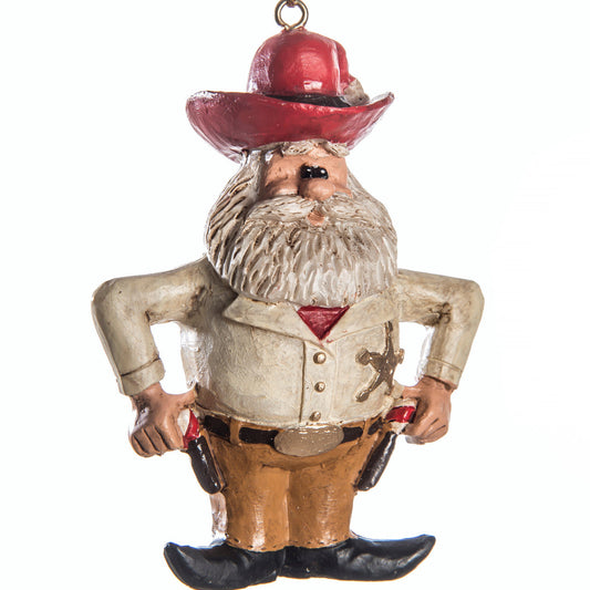 Bac 130 Cowboy Santa Ornament Set of 3