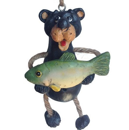 Bac 197 Bear with Fish Ornament Set of 3
