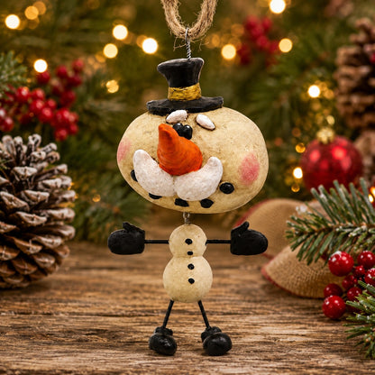 Snowman with Top Hat Ornament | BAC 005