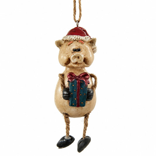 Pig Ornament - Farmhouse Christmas Decor - Bac 107