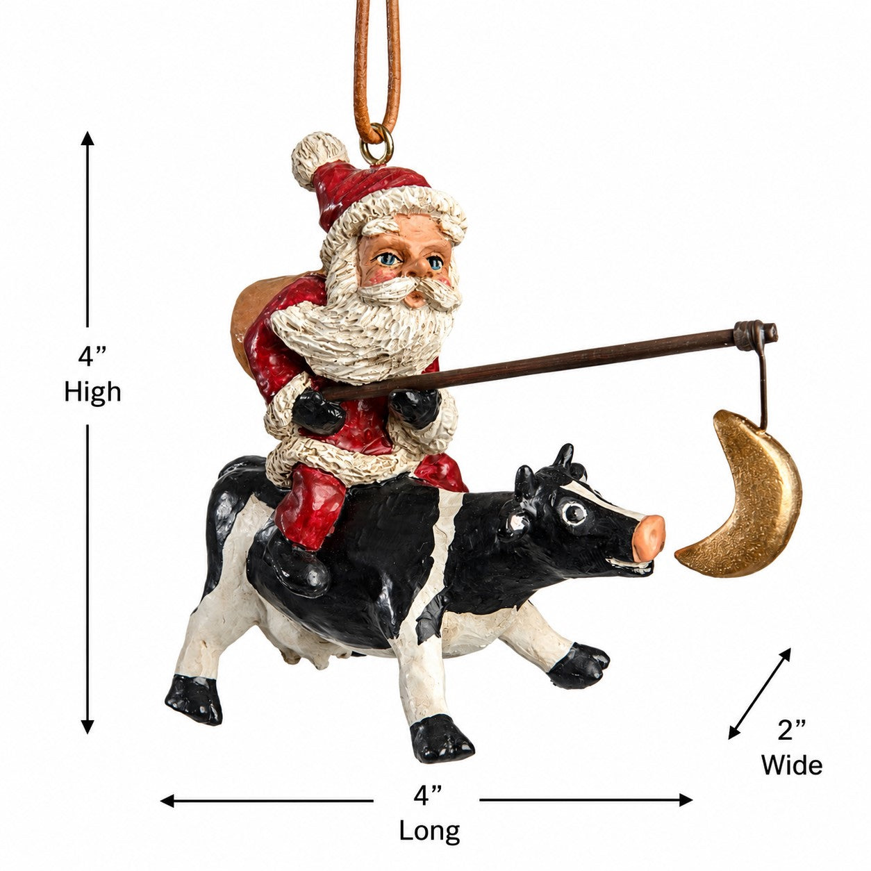 Bac 208 (Bao 101) Santa with Cow Ornament