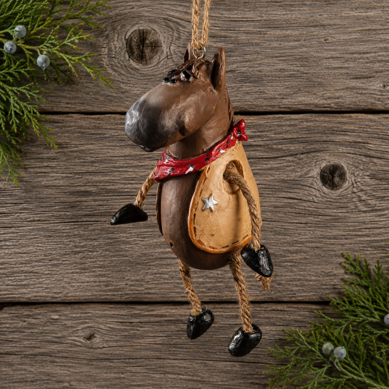 Bac 006 Horse with Cowboy Vest Ornament