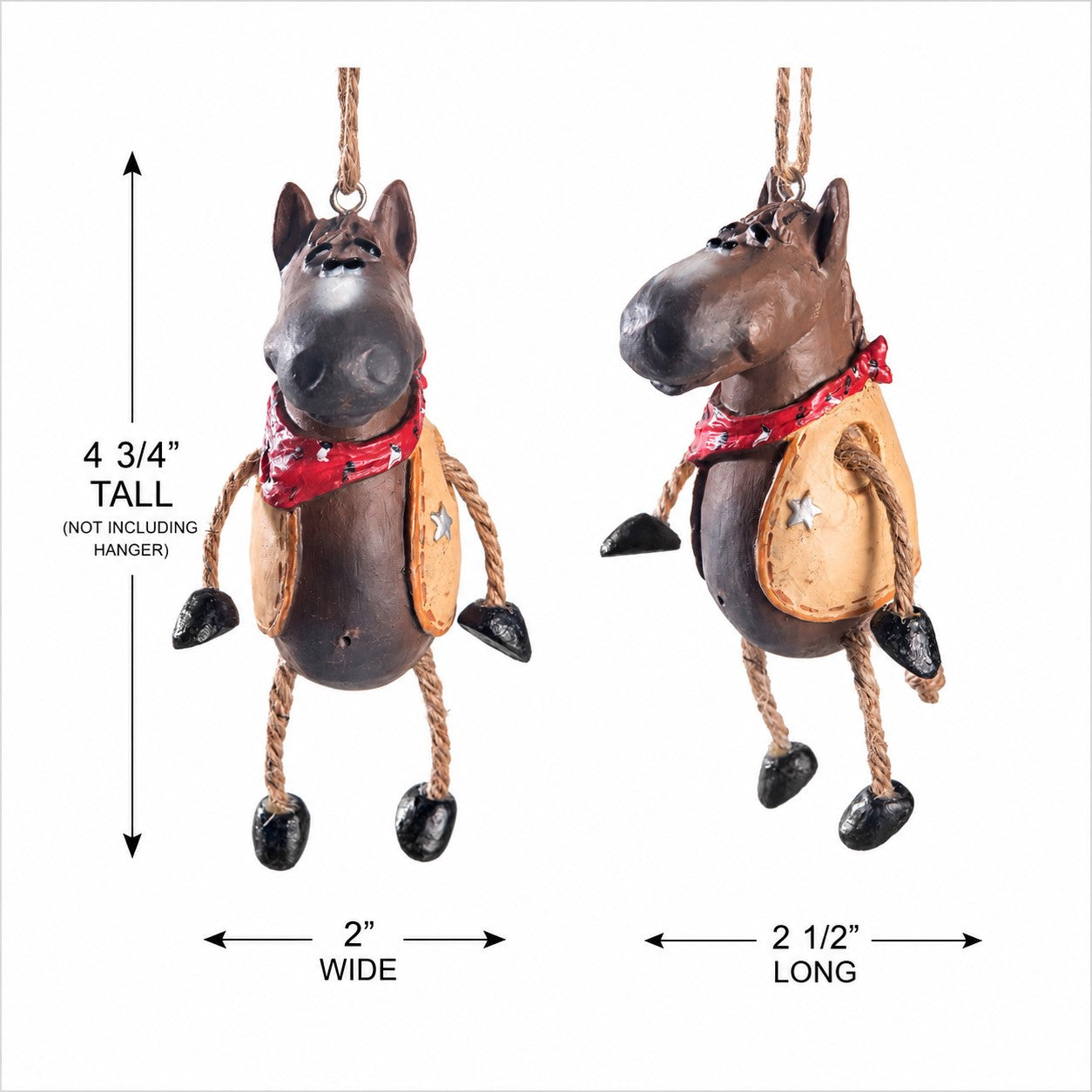 Bac 006 Horse with Cowboy Vest Ornament