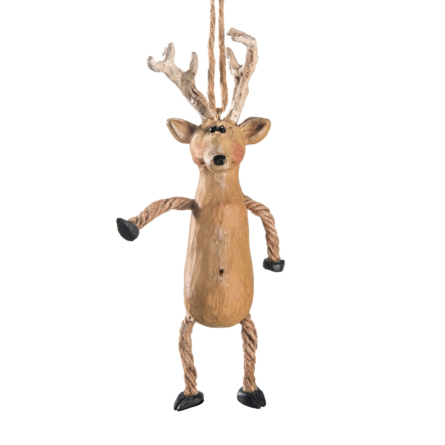 Rustic Deer Ornament with Rope Legs Bert Anderson | BAC 018