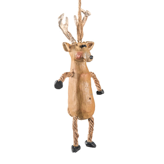 Rustic Deer Ornament with Rope Legs Bert Anderson | BAC 018