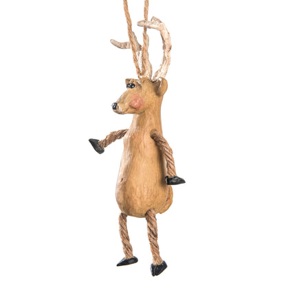Rustic Deer Ornament with Rope Legs Bert Anderson | BAC 018