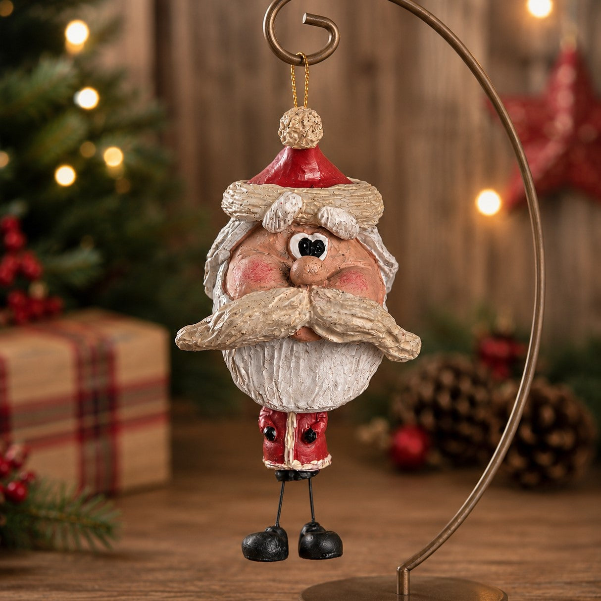 Rustic Santa Ornament-Holiday Decor - Bac 019