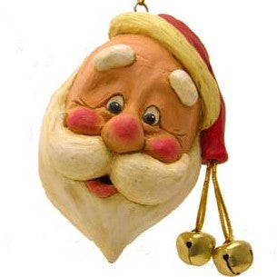 Bac 021 Santa Head Ornament with Cocked Hat (Large) Set of 3