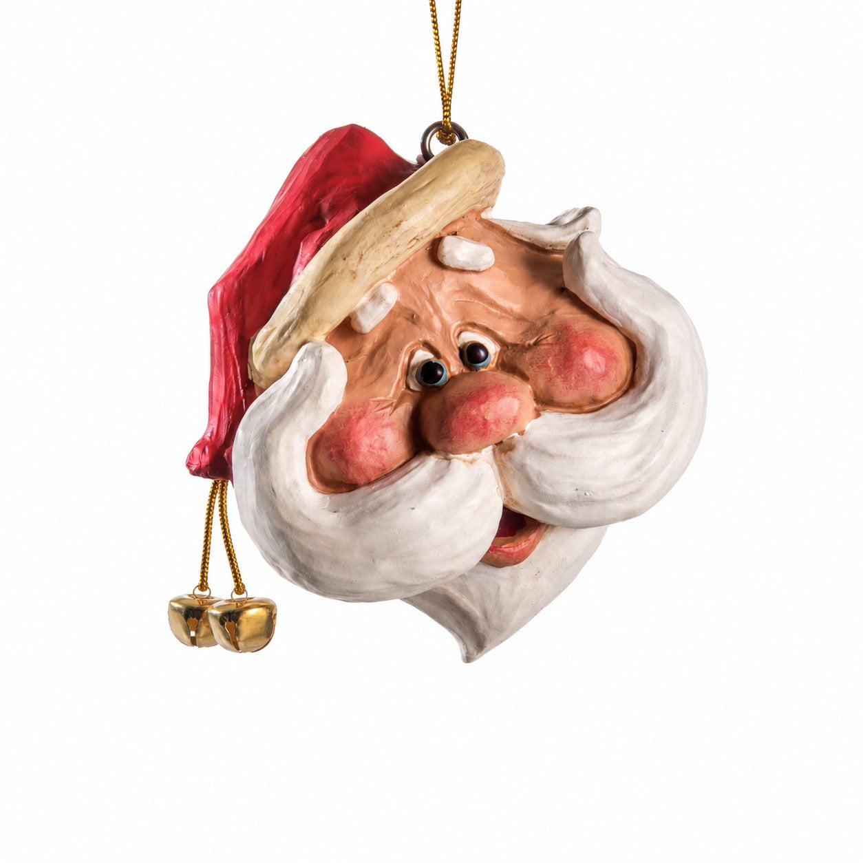 Large Santa Head Ornament with Handlebar Moustache – BAC 022