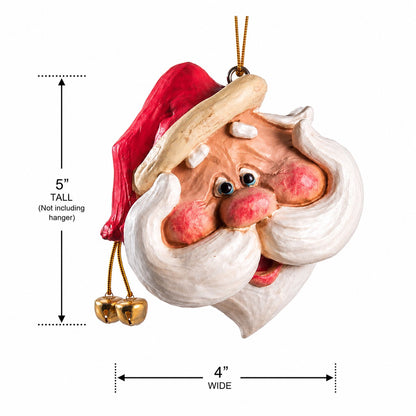 Large Santa Head Ornament with Handlebar Moustache – BAC 022