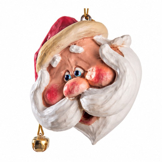 Large Santa Head Ornament with Handlebar Moustache – BAC 022
