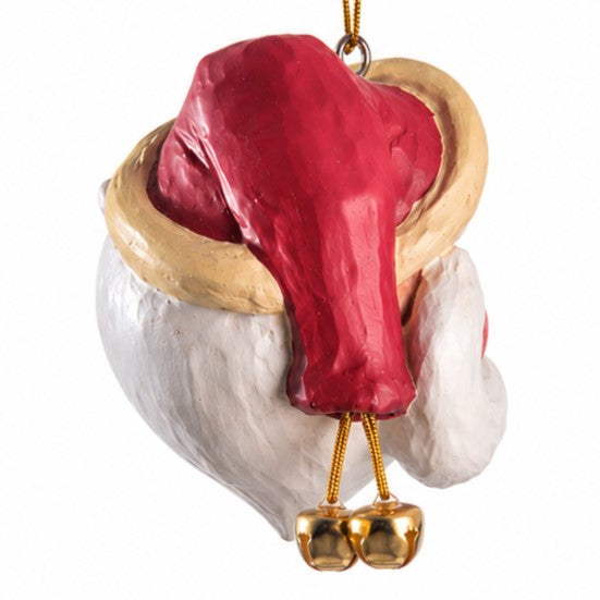 Large Santa Head Ornament with Handlebar Moustache – BAC 022