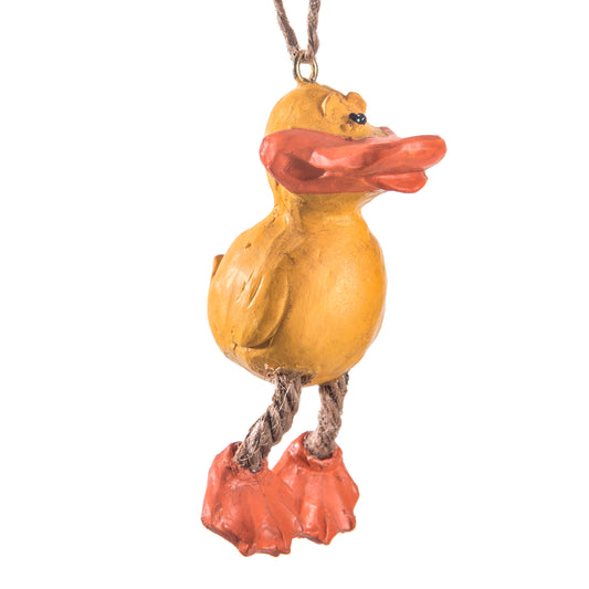Yellow Duck Ornament -Whimsical - Bac 032