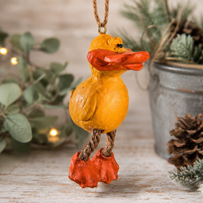 Yellow Duck Ornament -Whimsical - Bac 032