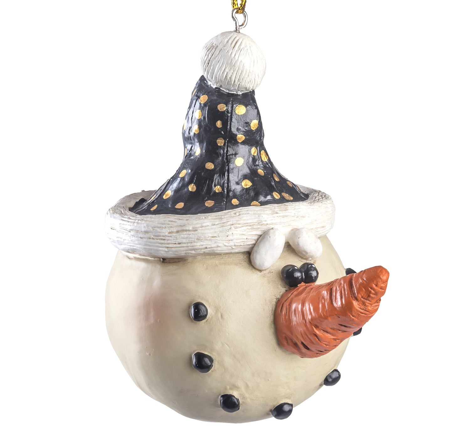 Bac 041 Snowman Head Ornament with Stocking hat