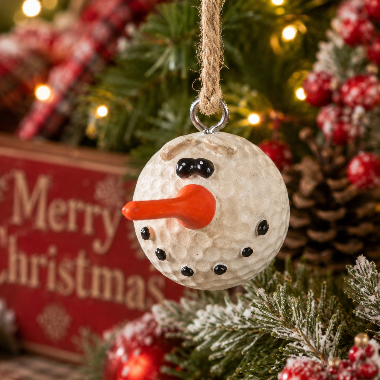 Golf Snowman Ornament - Golfer Christmas Gift - Bac 053