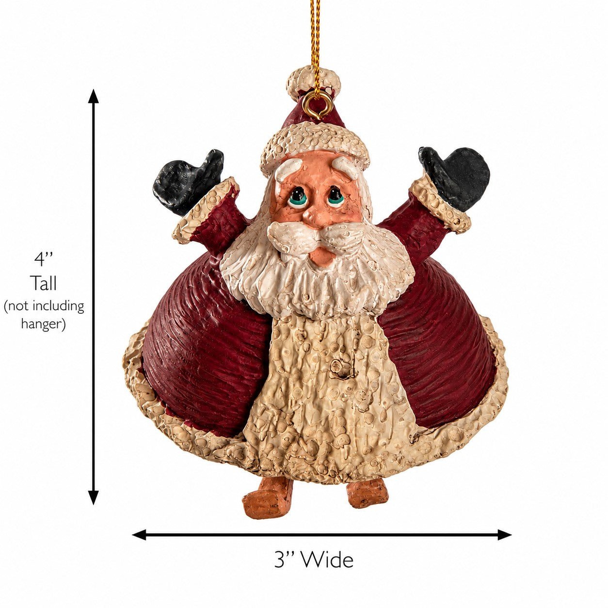 Skiing Santa Christmas Ornament - Bert Anderson - Bac 058