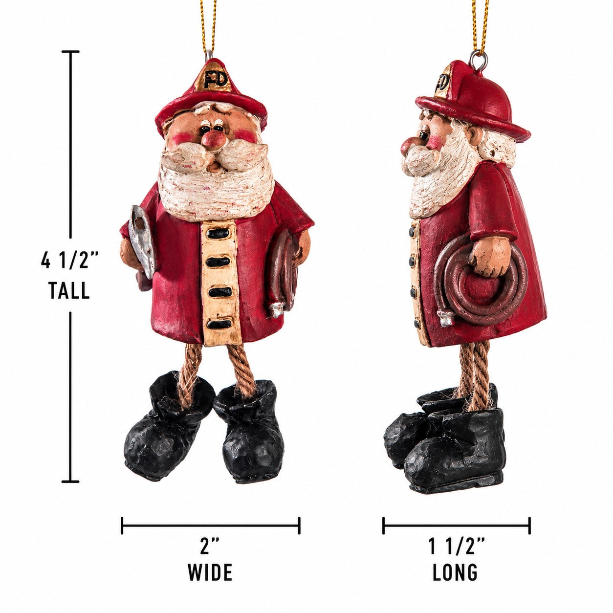 Bac 062 Fireman Santa Ornament