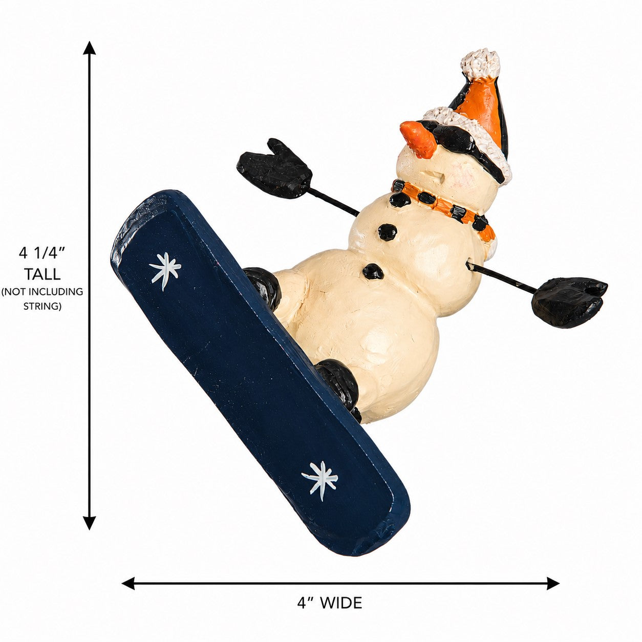 Snowboarding Snowman Ornament - Personalized Option Bac 074