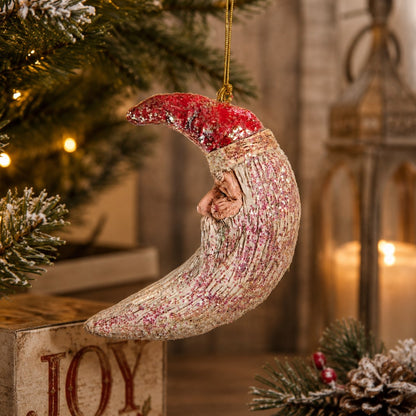 Crescent Moon Santa Ornament - Holiday - BAC 078