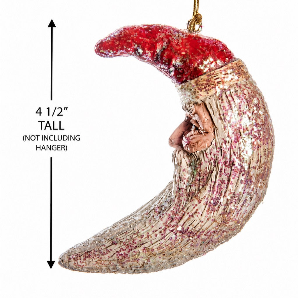 Crescent Moon Santa Ornament - Holiday - BAC 078