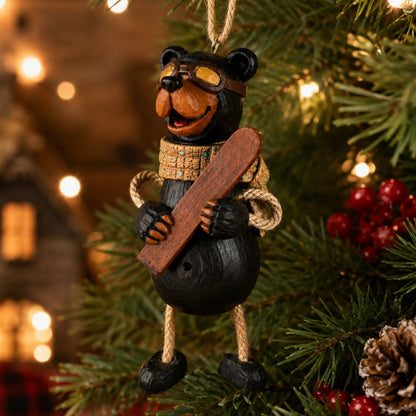 Personalized Bear with Skis Ornament - Namedrop - BAC 090