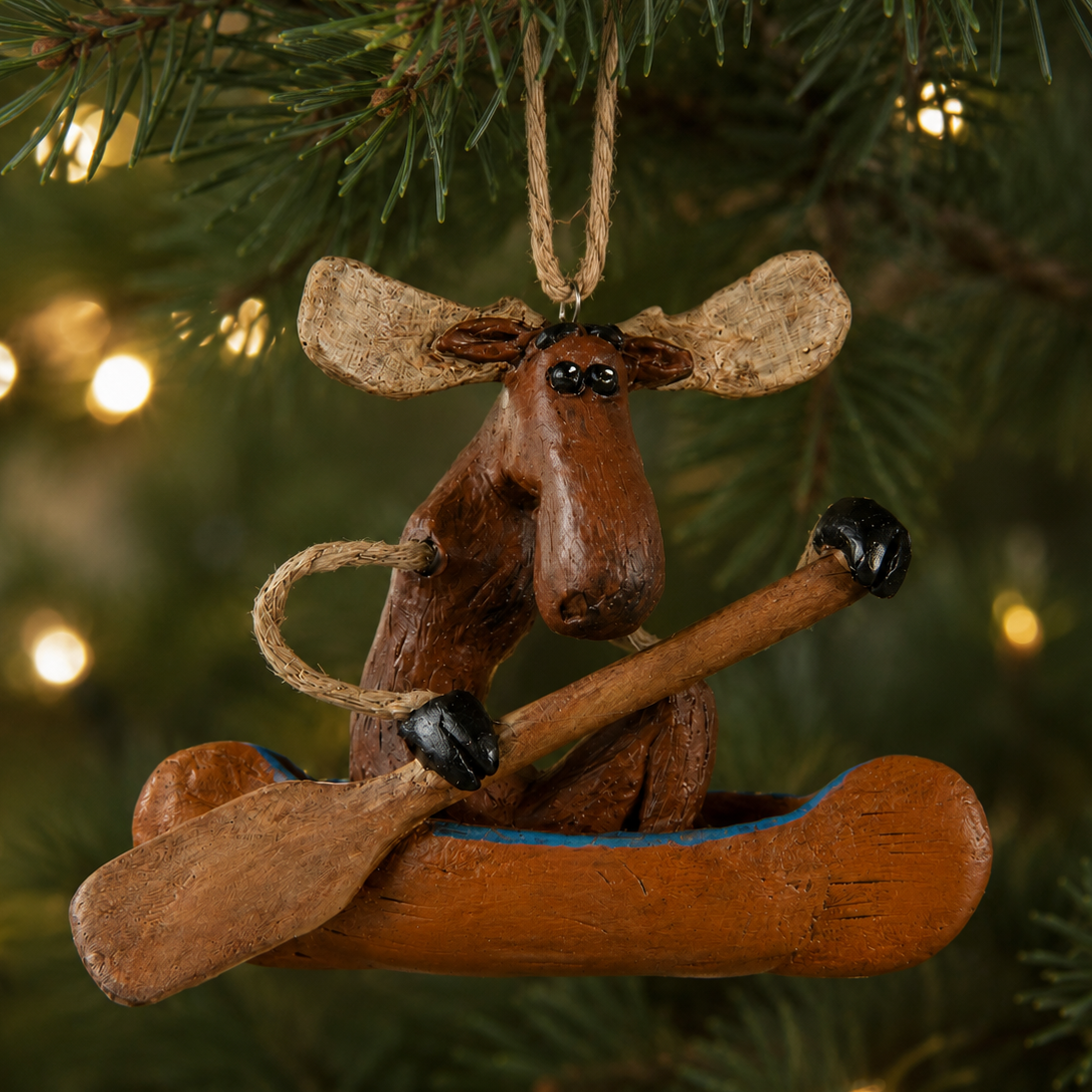 Personalized Moose Canoe Ornament - Namedrop - Bac 106
