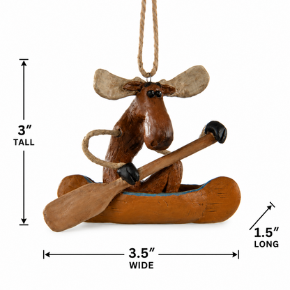 Personalized Moose Canoe Ornament - Namedrop - Bac 106