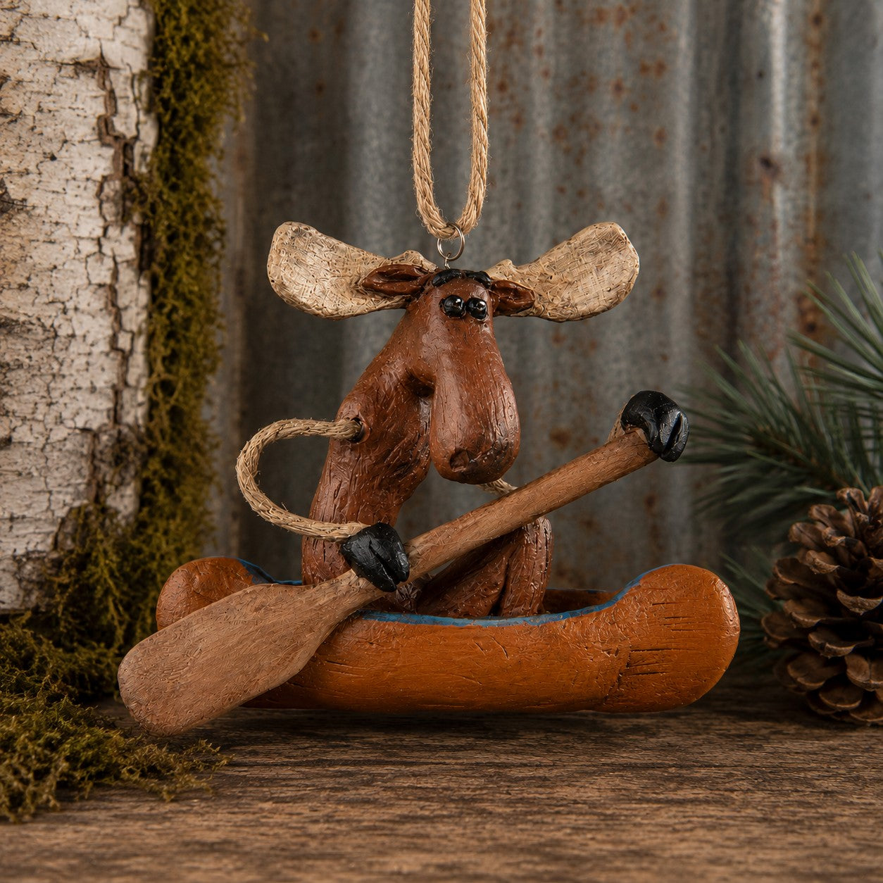 Personalized Moose Canoe Ornament - Namedrop - Bac 106
