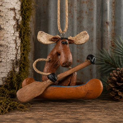 Personalized Moose Canoe Ornament - Namedrop - Bac 106