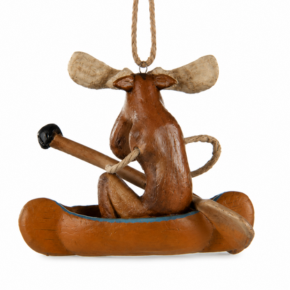 Personalized Moose Canoe Ornament - Namedrop - Bac 106