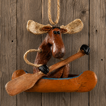 Personalized Moose Canoe Ornament - Namedrop - Bac 106