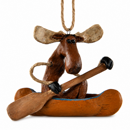Personalized Moose Canoe Ornament - Namedrop - Bac 106
