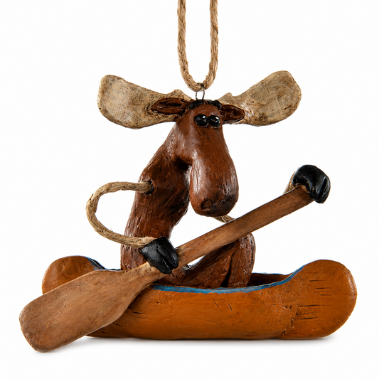 Personalized Moose Canoe Ornament - Namedrop - Bac 106