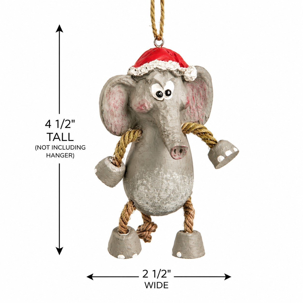 Elephant Ornament with Christmas Hat - Zoo & Safari -Bac 108