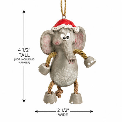 Elephant Ornament with Christmas Hat - Zoo & Safari -Bac 108