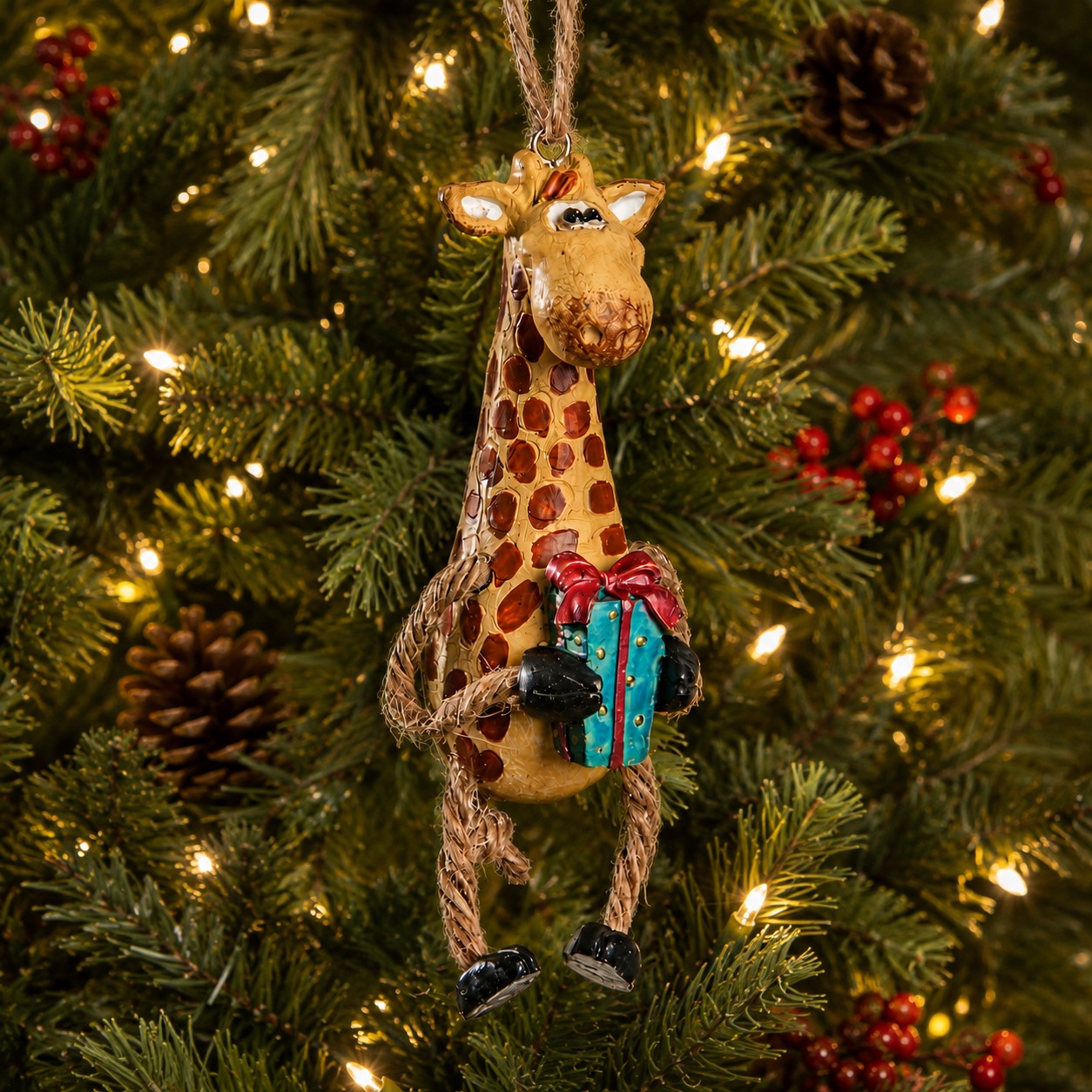 Christmas Giraffe Ornament - Zoo and Safari Souvenir BAC 109