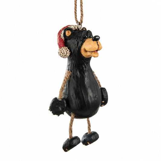 Christmas Bear Ornament with Santa Hat - BAC 111