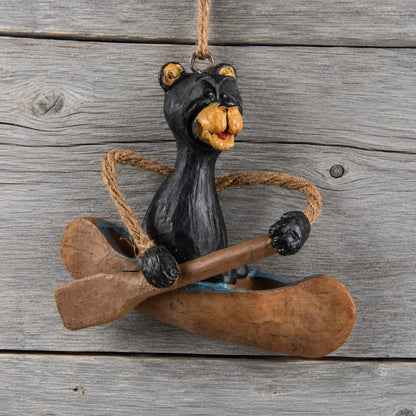 Bac 145 Bear in a Canoe Ornament by Bert Anderson