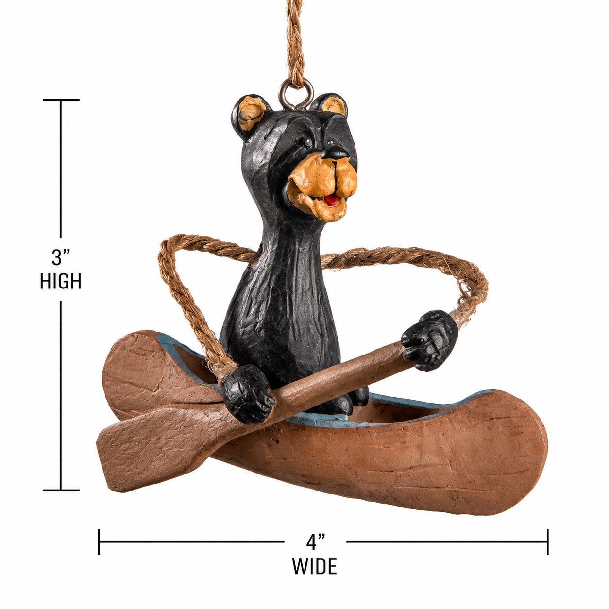 Bac 145 Bear in a Canoe Ornament by Bert Anderson