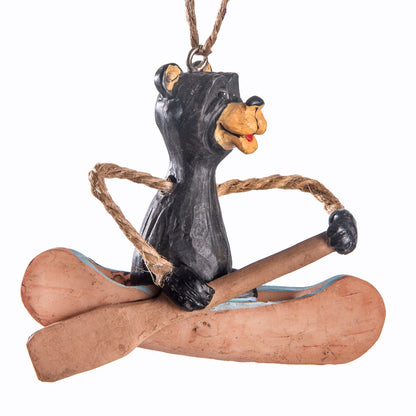 Bac 145 Bear in a Canoe Ornament by Bert Anderson