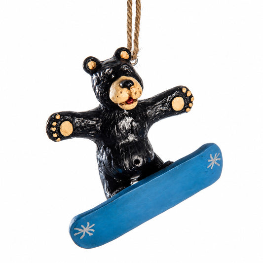 Personalized Snowboarding Bear Ornament - Ski Resort BAC 170