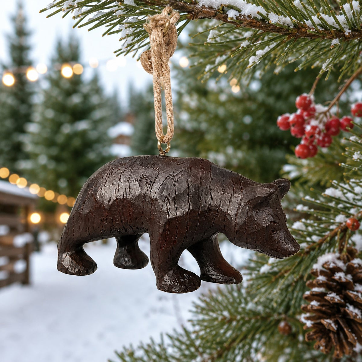 Rustic Bear Ornament - Lodge Decor - Bert Anderson - Bac 173