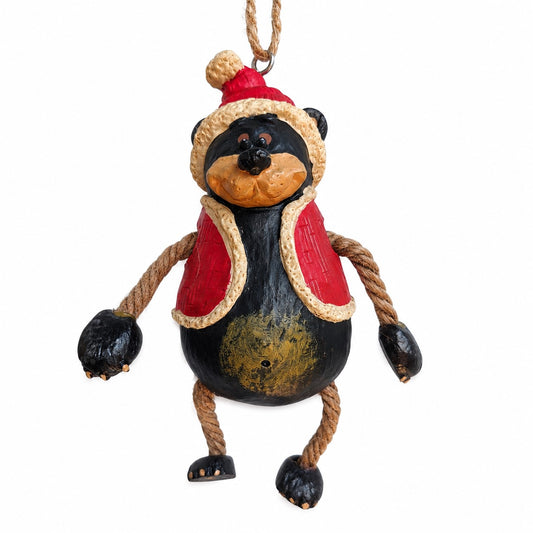 Santa Bear Dangly Ornament - Christmas Decor - Bac 187
