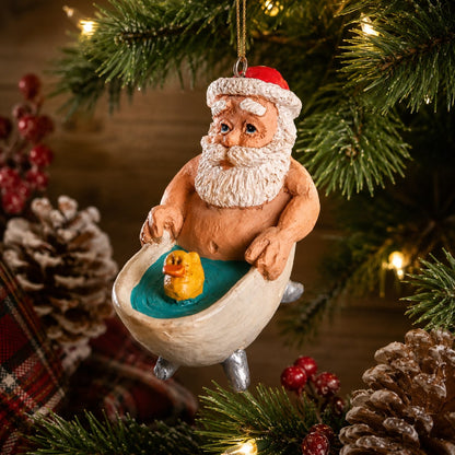 Santa in a Tub Christmas Ornament - Bert Anderon - Bac 196