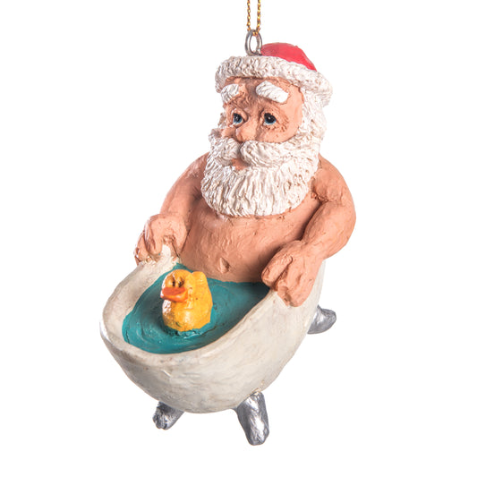 Santa in a Tub Christmas Ornament - Bert Anderon - Bac 196
