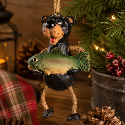 Bac 197 Bear with Fish Ornament